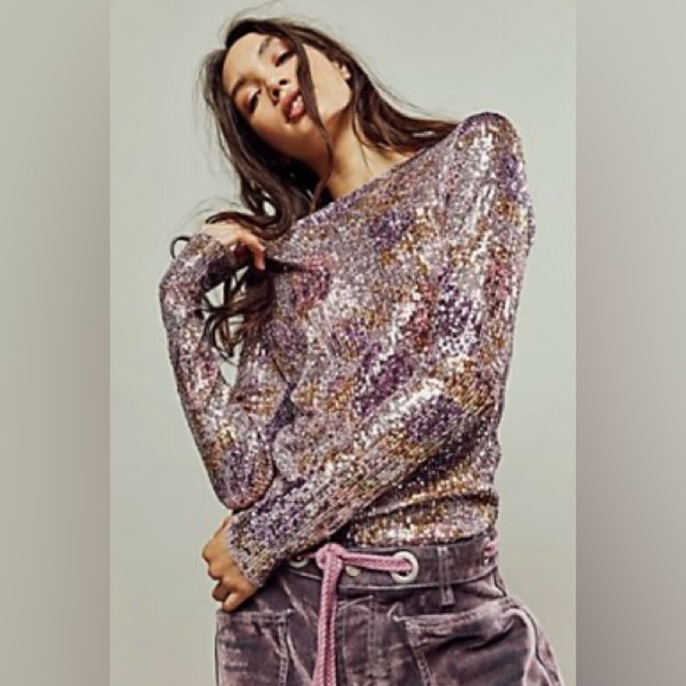 Free People Printed Gold Rush Long Sleeve